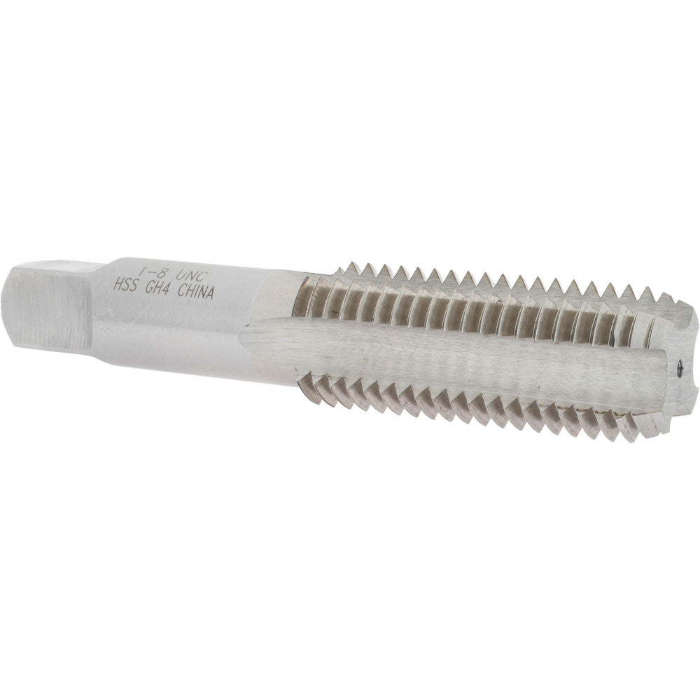 Value Collection MSC-04489027 Straight Flute Tap 1-8 UNC, 4 Flutes, Bottoming, 3B Class of Fit, High Speed Steel, Bright/Uncoated