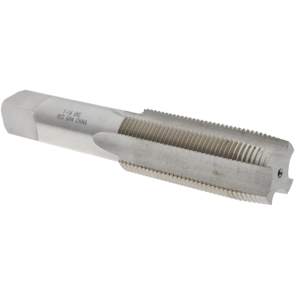 Value Collection MSC-04489167 Straight Flute Tap 1-14 UNS, 4 Flutes, Taper, 3B Class of Fit, High Speed Steel, Bright/Uncoated