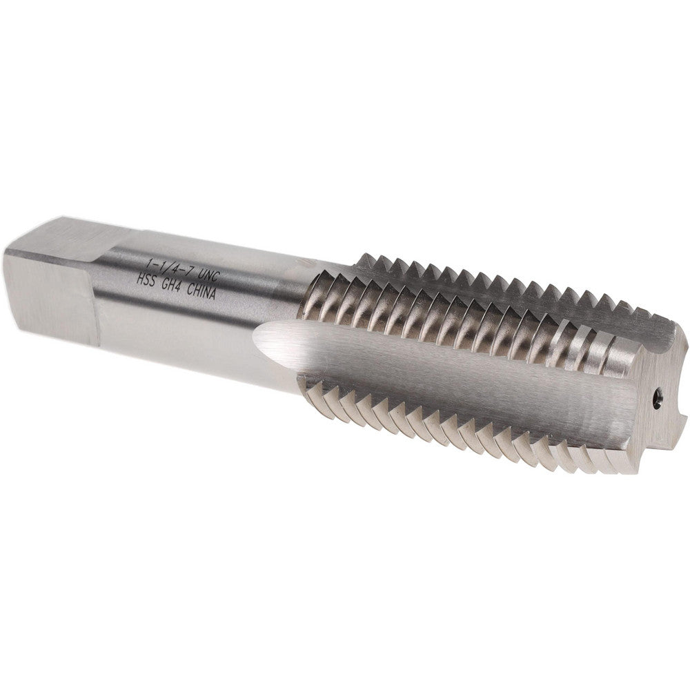 Value Collection MSC-04489407 Straight Flute Tap 1-1/4-7 UNC, 4 Flutes, Plug, 3B Class of Fit, High Speed Steel, Bright/Uncoated