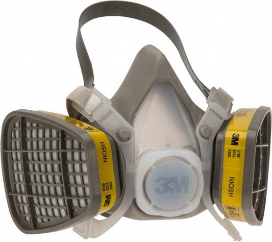3M 7000126025 Half Facepiece Respirator with Cartridge Small, Thermoplastic Elastomer, Permanently Attached