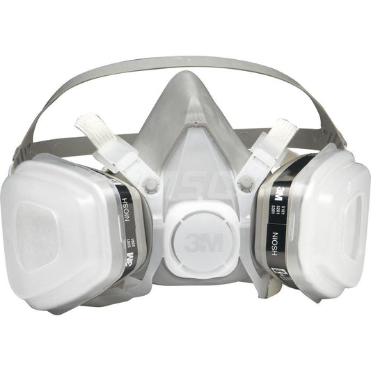 3M 7000052080 Half Facepiece Respirator with Cartridge Medium, Thermoplastic Elastomer, Permanently Attached