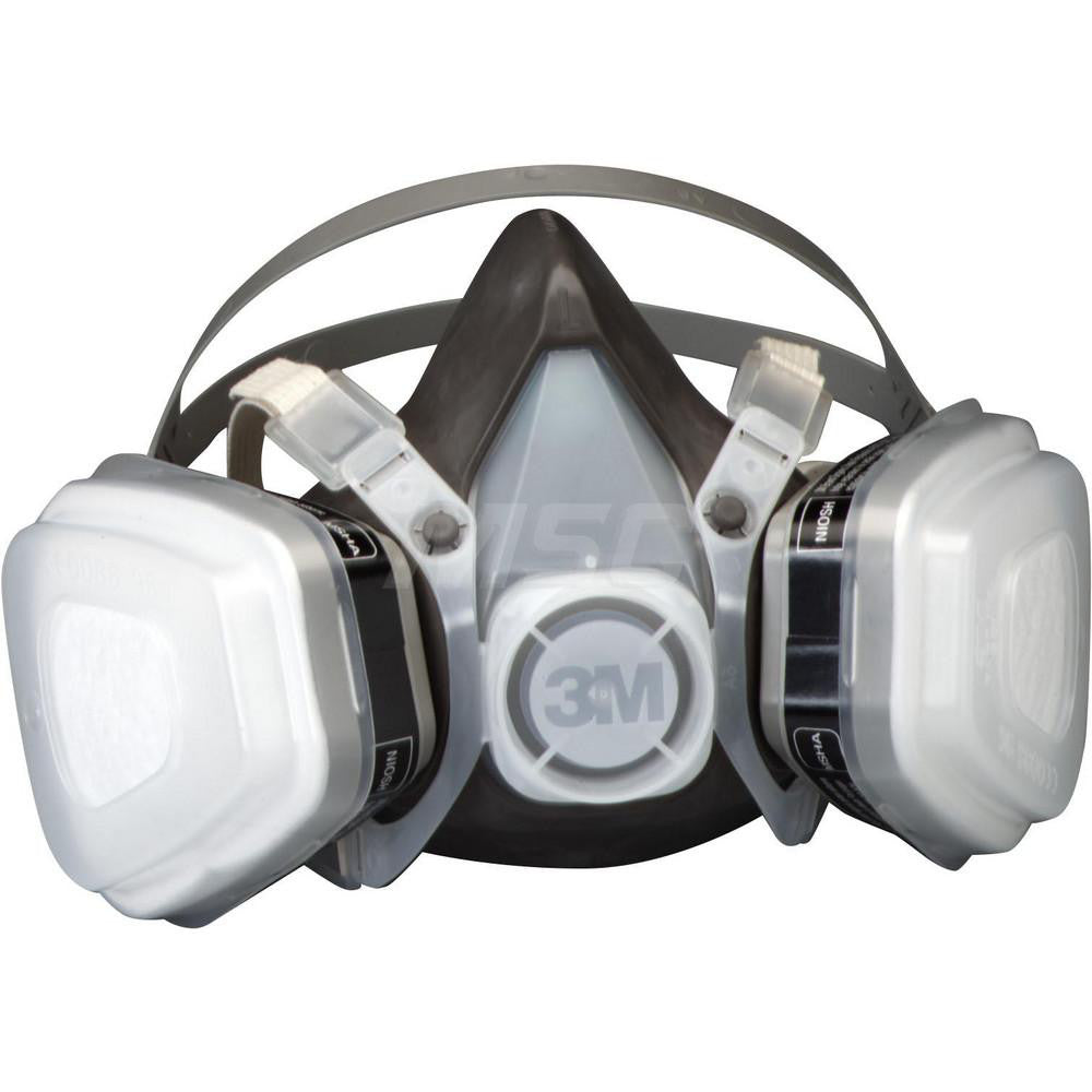 3M 7000052081 Half Facepiece Respirator with Cartridge Large, Thermoplastic Elastomer, Permanently Attached