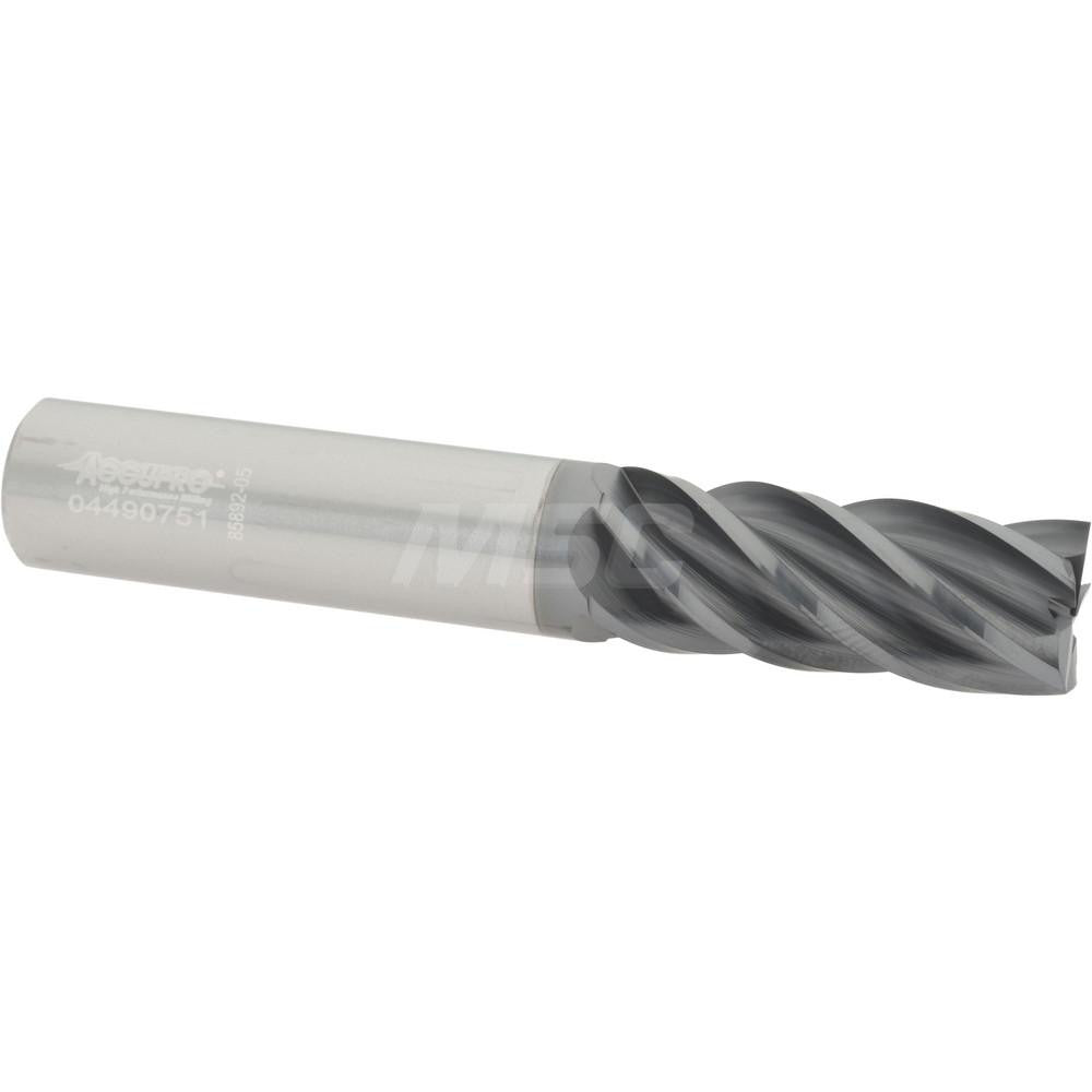 Accupro 95168262 Square End Mill 1/2" Dia, 1-1/4" LOC, 5 Flute, Solid Carbide