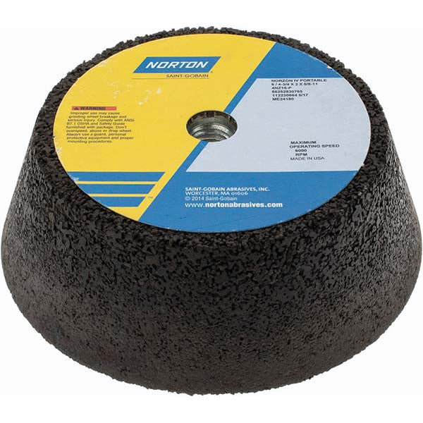 Norton 66252830765 Tool & Cutting Grinding Wheel  6" Dia,  1-1/2" Width,  16 Grit,  P Hardness,  Type 11 (Snagging)