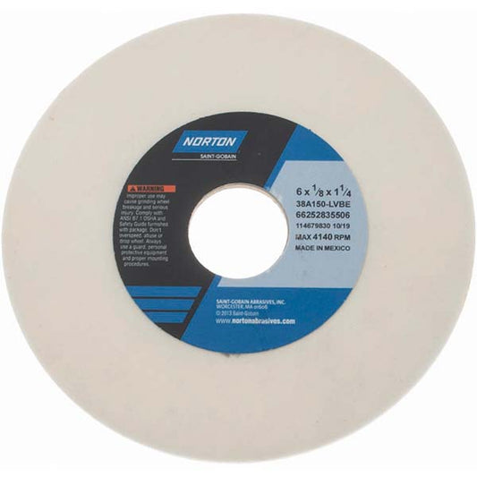 Norton 66252835506 Surface Grinding Wheel 6" Dia, 1/8" Thick, 1-1/4" Hole, 150 Grit, L Hardness