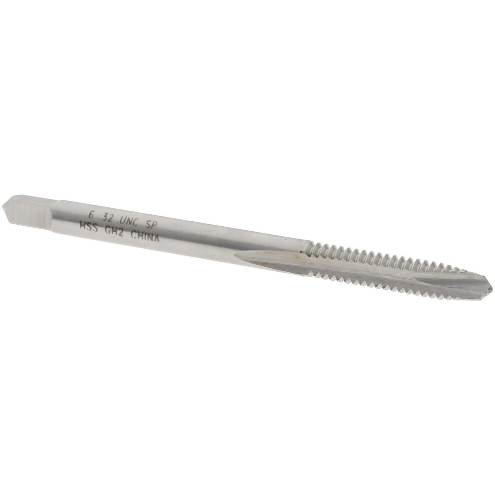 Value Collection MSC-04506325 Spiral Point Tap #6-32 UNC, 2 Flutes, Plug, 3B Class of Fit, High Speed Steel, Bright Finish