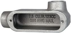 Cooper Crouse-Hinds LR75M Form 5, LR Body, 3/4" Trade, Rigid Malleable Iron Conduit Body