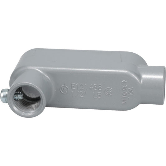 Cooper Crouse-Hinds LB15 MT Form 5, LB Body, 1/2" Trade, EMT, IMC, Rigid Aluminum Conduit Body