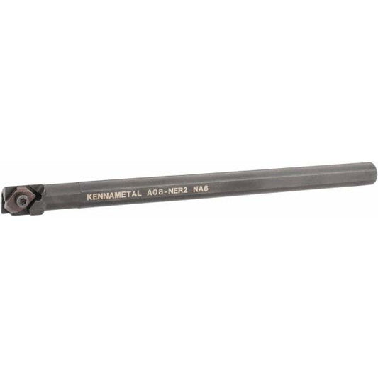 Kennametal 1094824 Indexable Boring Bar A08NER2, 18.54 mm Min Bore Dia, Right Hand Cut, 1/2" Shank Dia, 3 &deg Lead Angle, Steel