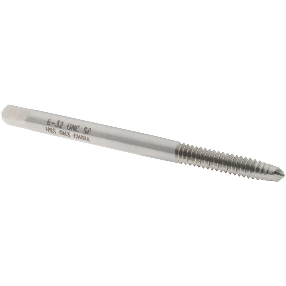 Value Collection MSC-04516324 Spiral Point Tap #6-32 UNC, 2 Flutes, Plug, 2B Class of Fit, High Speed Steel, Bright Finish
