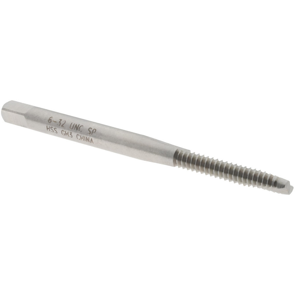 Value Collection MSC-04516332 Spiral Point Tap #6-32 UNC, 2 Flutes, Bottoming, 2B Class of Fit, High Speed Steel, Bright Finish