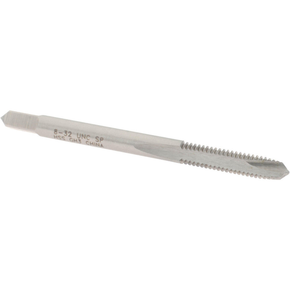Value Collection MSC-04517322 Spiral Point Tap #8-32 UNC, 2 Flutes, Plug, 2B Class of Fit, High Speed Steel, Bright Finish