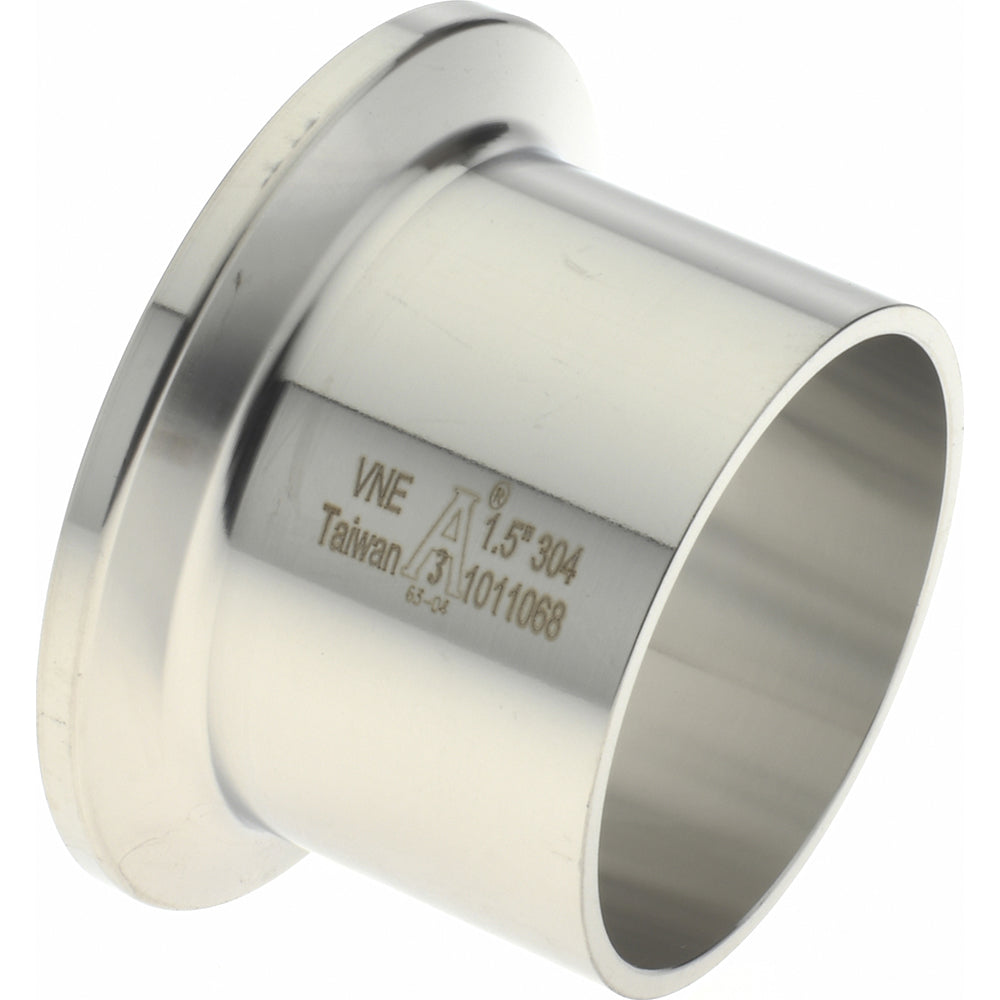VNE EG14AM71.5 Sanitary Stainless Steel Pipe Welding Ferrule 1-1/2", Clamp Connection