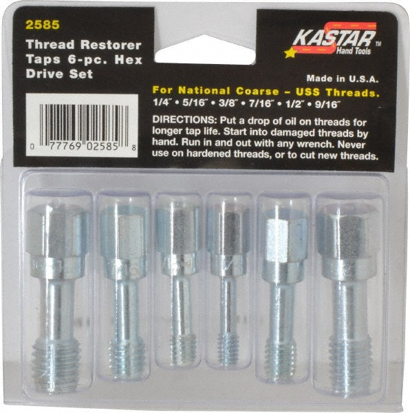Lang 2585M Tap Set 9/16-12 UNC, Carbon Steel, Zinc Finish