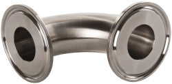 VNE EG2C1.0 Sanitary Stainless Steel Pipe 90 &deg Elbow, 1", Clamp Connection