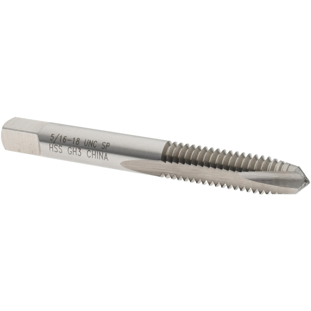 Value Collection MSC-04541181 Spiral Point Tap 5/16-18 UNC, 2 Flutes, Plug, 3B Class of Fit, High Speed Steel, Bright Finish