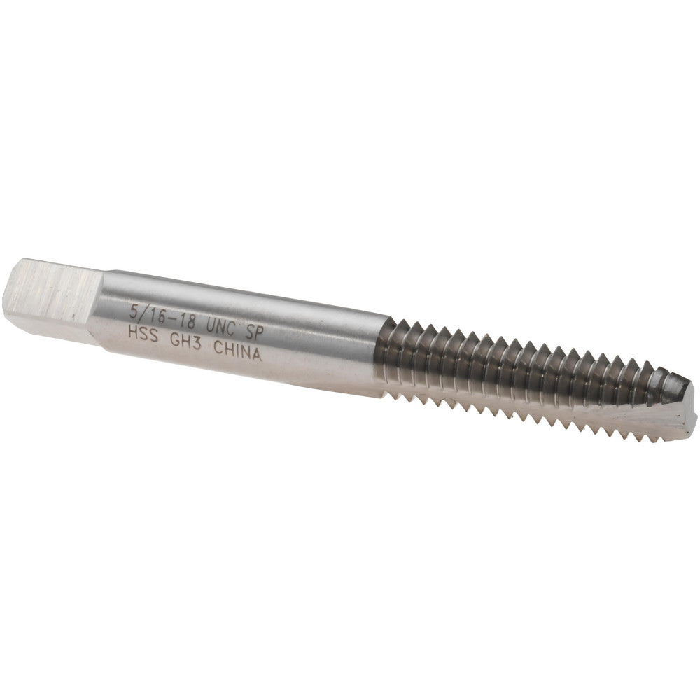 Value Collection MSC-04541199 Spiral Point Tap 5/16-18 UNC, 2 Flutes, Bottoming, 3B Class of Fit, High Speed Steel, Bright Finish