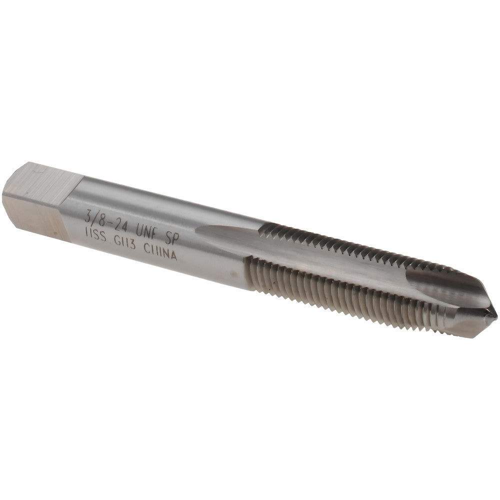 Value Collection MSC-04542247 Spiral Point Tap 3/8-24 UNF, 3 Flutes, Plug, 3B Class of Fit, High Speed Steel, Bright Finish
