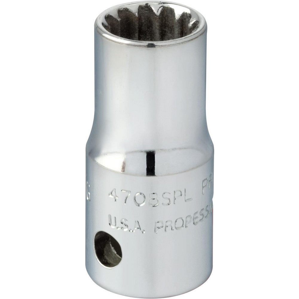 Proto J4708SPL Spline Socket 1/4" Drive, #8 Spline, 1/4" Hex