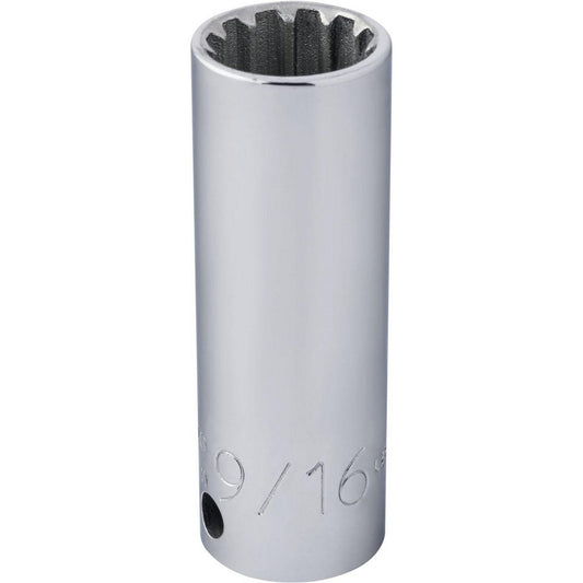 Proto J5018DPL Spline Socket 3/8" Drive, #18 Spline, 9/16" Hex