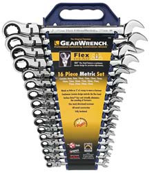 GEARWRENCH 9902D Combination Wrench Set 16 Pc, 10 mm 11 mm 12 mm 13 mm 14 mm 15 mm 16 mm 17 mm 18 mm 19 mm 21 mm 22 mm 24 mm 25 mm 8 mm & 9 mm Wrench, Metric