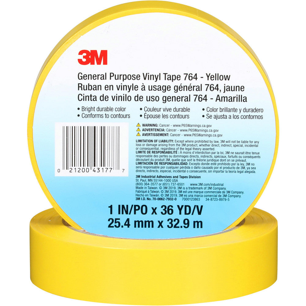 3M 7000123863 Floor & Aisle Marking Tape 1" Wide, 108' Long, 5 mil Thick, Vinyl