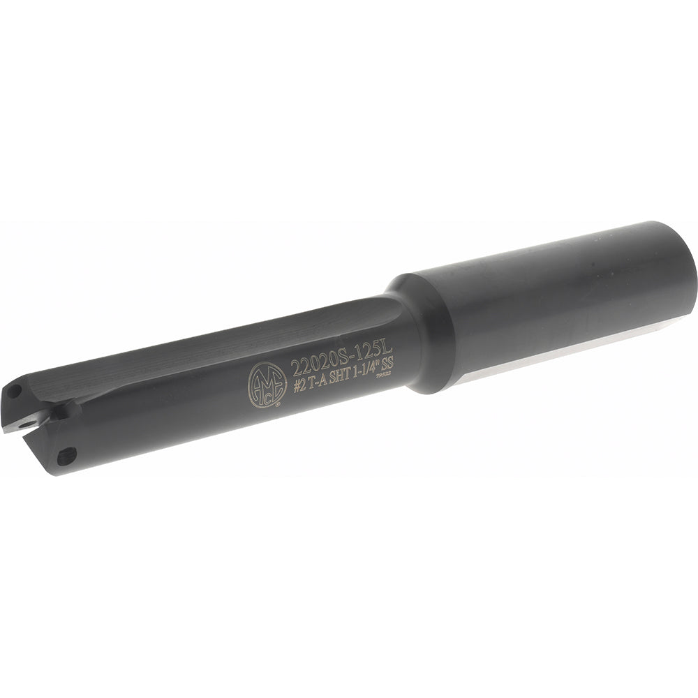 Allied Machine and Engineering 22020S-125L Indexable Spade Drill 31/32 to 1-3/8" Dia, 3-3/8" Max Depth, Straight Flute
