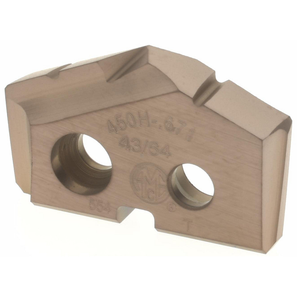 Allied Machine and Engineering 450H-.671 Spade Drill Insert 43/64" Dia, Seat Size 0, Cobalt, 132 deg Point