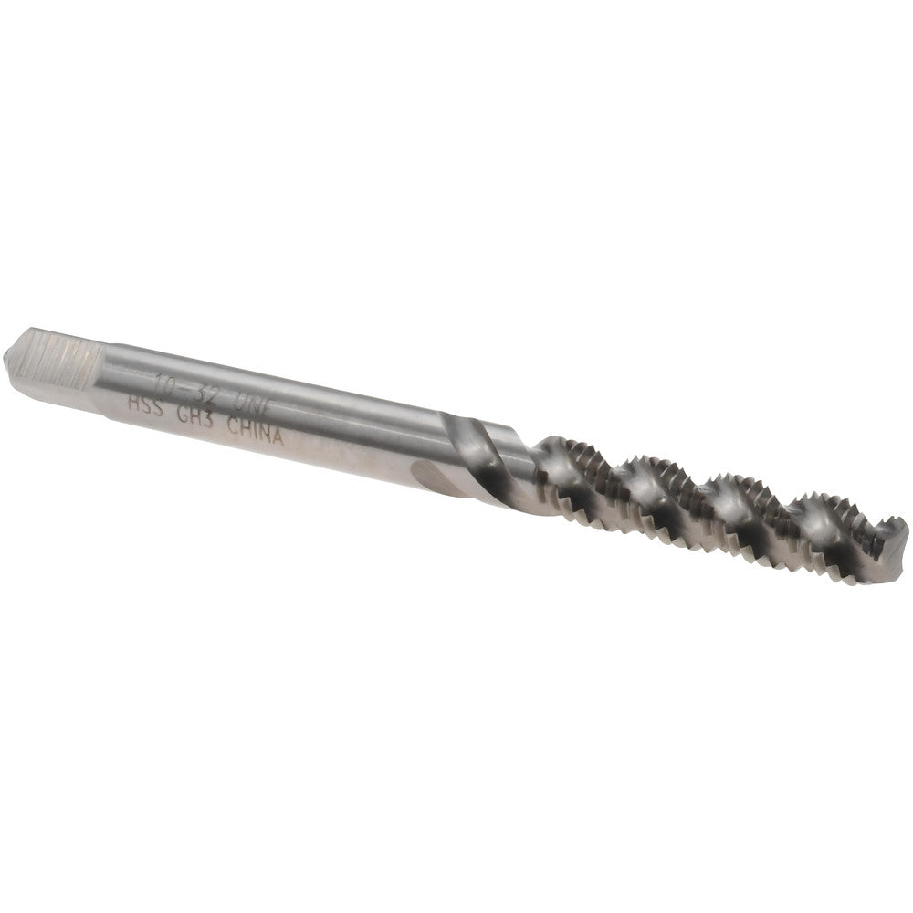 Value Collection MSC-04609855 Spiral Flute Tap #10-32 UNF, 3 Flutes, Bottoming, 2B Class of Fit, High Speed Steel, Bright/Uncoated