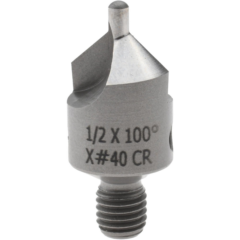 CRAIG TOOLS INC. 152-2-100-.0980 1-1/8" OAL, 1/2" Head Dia, 2 Flute, 100&deg Incl Angle, Integral Pilot, Adjustable Stop Countersink
