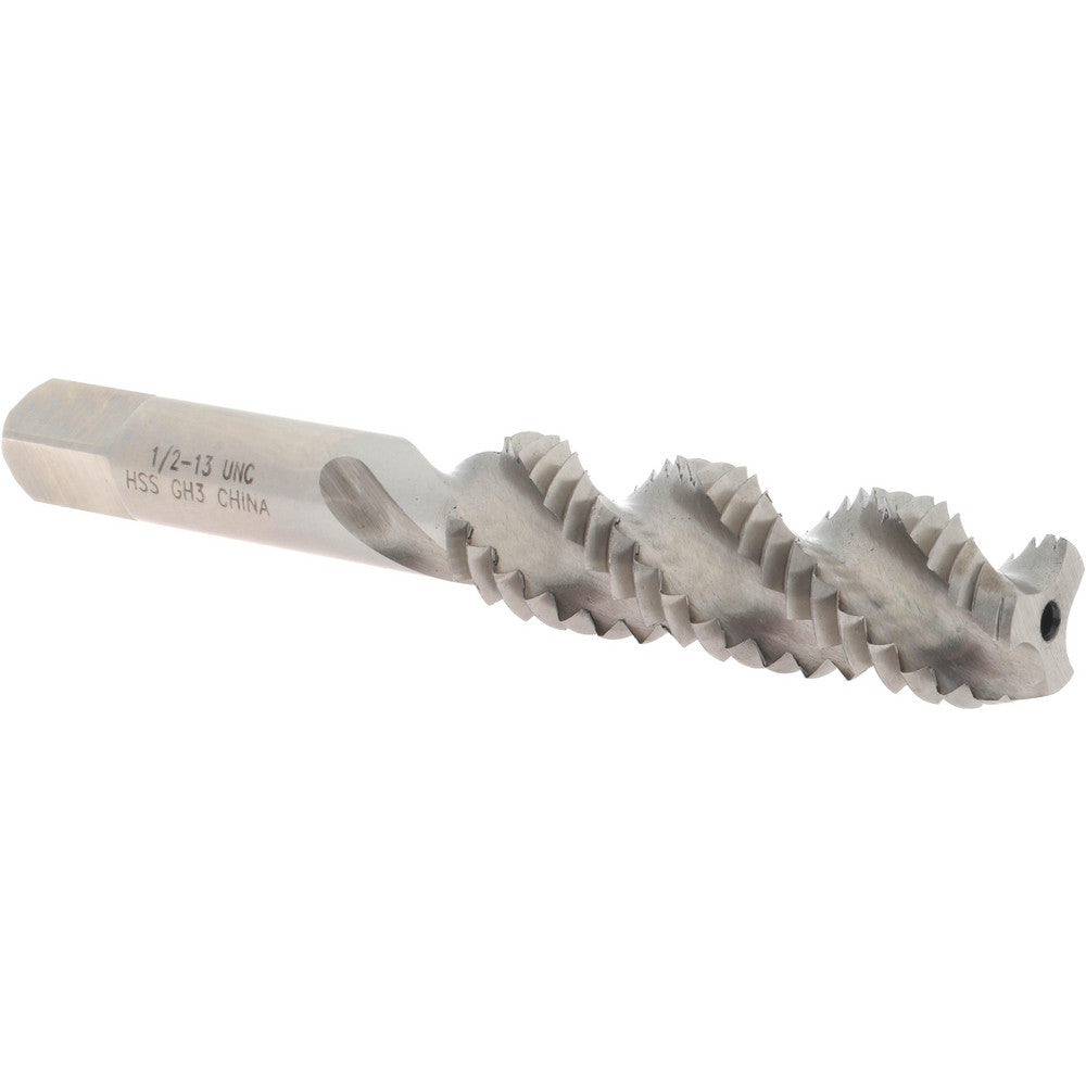 Value Collection MSC-04619631 Spiral Flute Tap 1/2-13 UNC, 3 Flutes, Bottoming, 3B Class of Fit, High Speed Steel, Bright/Uncoated