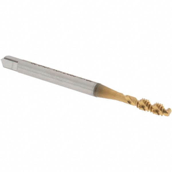 OSG 2985005 Spiral Flute Tap #4-40, UNC, 2 Flute, Bottoming Chamfer, 2B Class of Fit, High-Speed Steel, TiN Finish