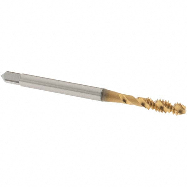 OSG 2985205 Spiral Flute Tap #6-32, UNC, 2 Flute, Bottoming Chamfer, 2B Class of Fit, High-Speed Steel, TiN Finish