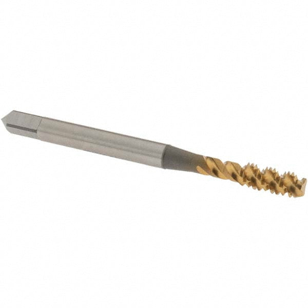 OSG 2985305 Spiral Flute Tap #8-32, UNC, 3 Flute, Bottoming Chamfer, 2B Class of Fit, High-Speed Steel, TiN Finish