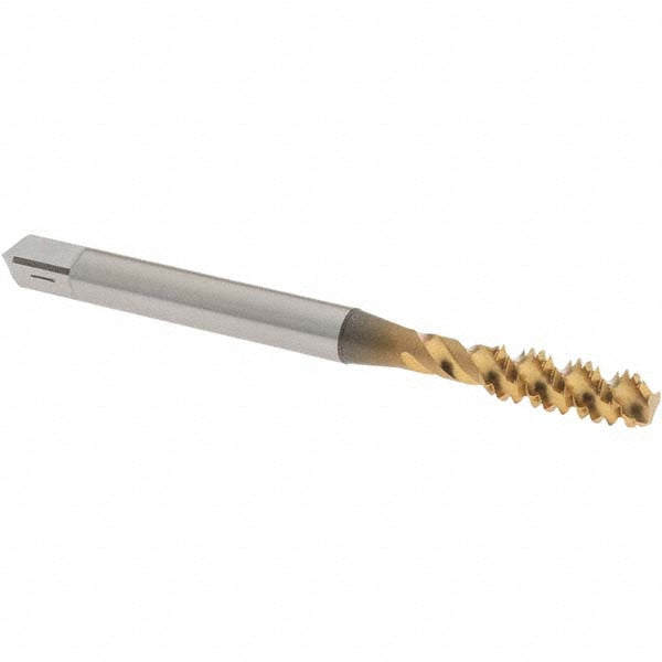 OSG 2985405 Spiral Flute Tap #10-24, UNC, 3 Flute, Bottoming Chamfer, 2B Class of Fit, High-Speed Steel, TiN Finish