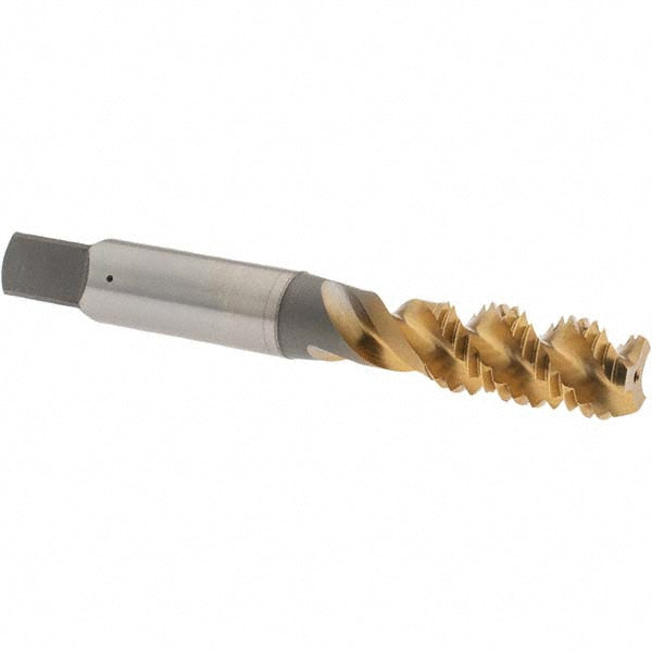 OSG 2988505 Spiral Flute Tap M10x1.5, Metric Coarse, 3 Flute, Bottoming Chamfer, 6H Class of Fit, High-Speed Steel, TiN Finish