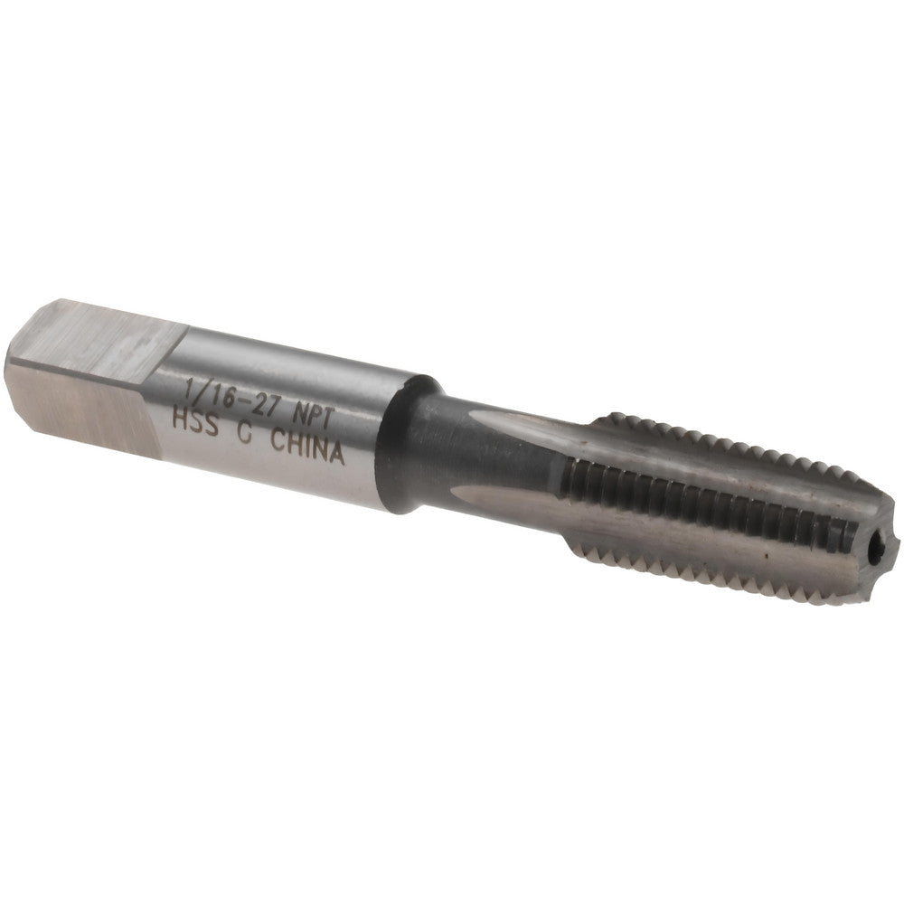 Value Collection MSC-04662011 Standard Pipe Tap 1/16-27, NPT, 4 Flutes, High Speed Steel, Bright/Uncoated