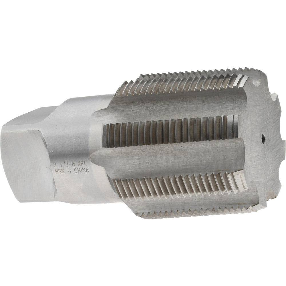 Value Collection MSC-04662144 Standard Pipe Tap 2-1/2 - 8, NPT, 8 Flutes, High Speed Steel, Bright/Uncoated