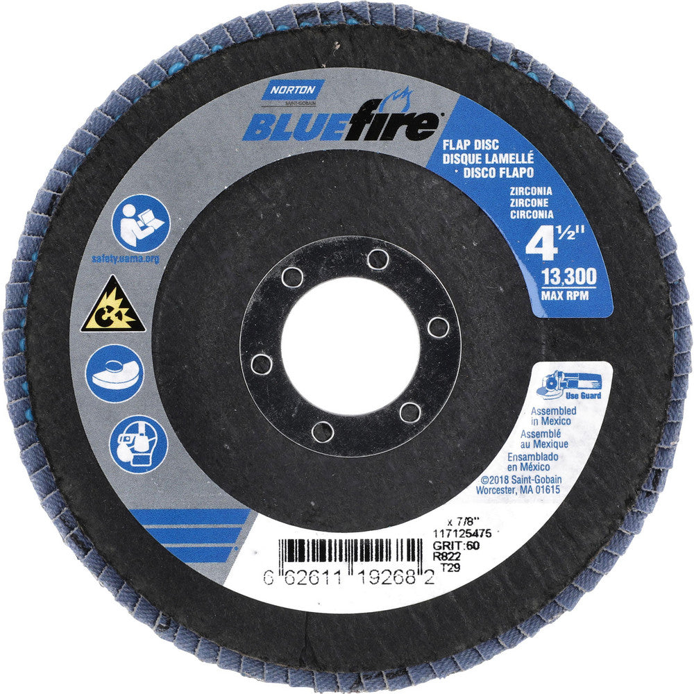 Norton 66261119268 Flap Disc 7/8" Hole, 60 Grit, Zirconia Alumina, Type 29