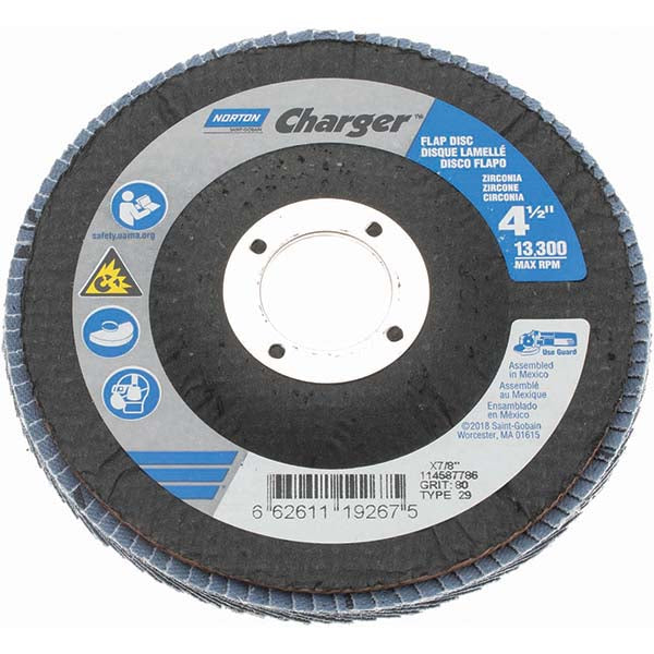Norton 66261119267 Flap Disc 7/8" Hole, 80 Grit, Zirconia Alumina, Type 29
