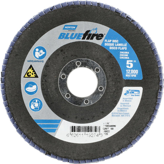 Norton 66261119274 Flap Disc 7/8" Hole, 60 Grit, Zirconia Alumina, Type 29