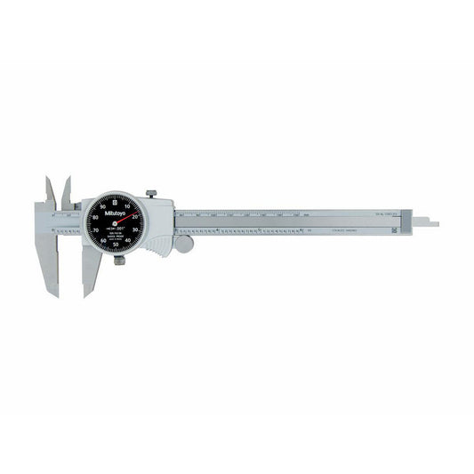 Mitutoyo 505-743JCAL Dial Caliper 8", 0.001000" Graduation, 1" per Revolution, 0.1000" Accuracy, Calibrated