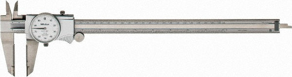 Mitutoyo 505-748 Dial Caliper 12", 0.001000" Graduation, 0.1" per Revolution, 0.0020" Accuracy, Carbide-Tipped Jaws