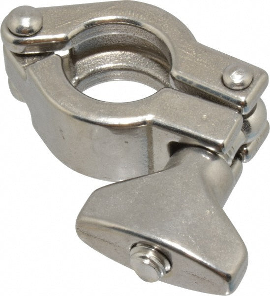 VNE 13MHHM.75 Sanitary Stainless Steel Pipe Clamp with Wing Nut 3/4", Clamp Connection