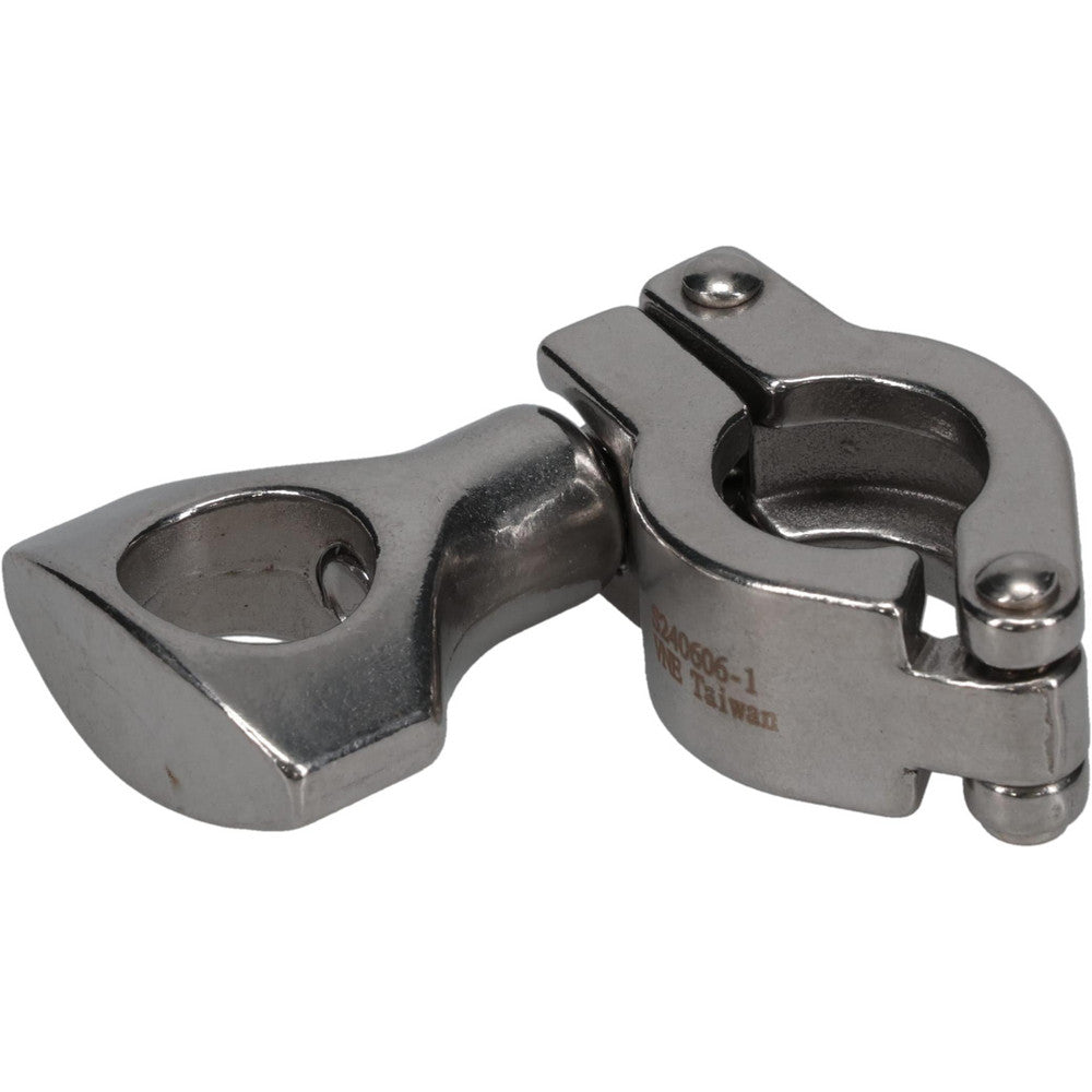 VNE 13MHHM.75-H Sanitary Stainless Steel Pipe Clamp with Holed Wing Nut 3/4", Clamp Connection
