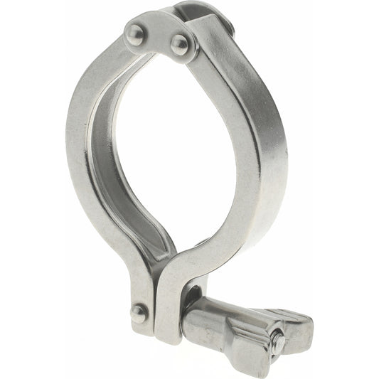 VNE 13MHHMD2.0 Sanitary Stainless Steel Pipe Double Hinged Clamp with Holed Wing Nut 2", Clamp Connection