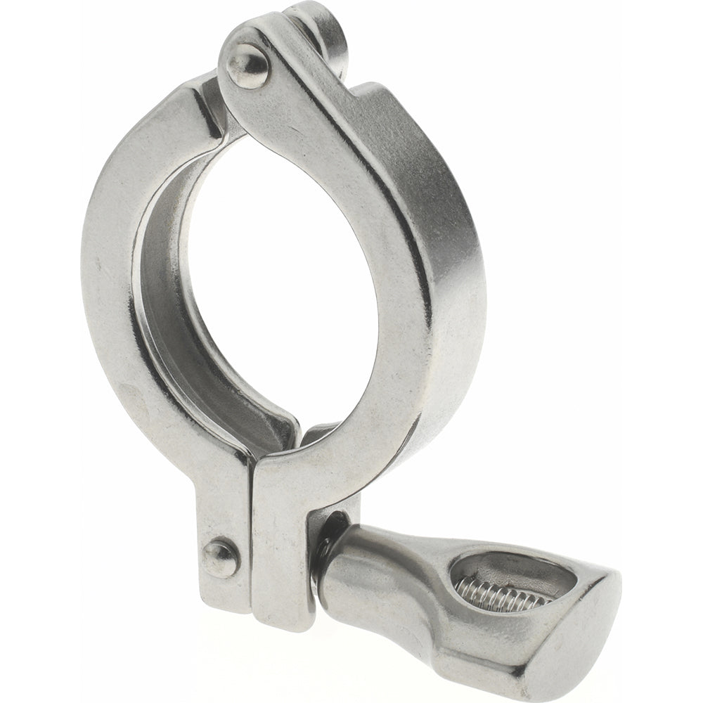 VNE 13MHHM1.5-H Sanitary Stainless Steel Pipe Clamp with Holed Wing Nut 1-1/2", Clamp Connection