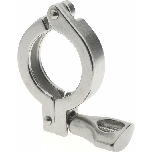 VNE 13MHHM1.5-H Sanitary Stainless Steel Pipe Clamp with Holed Wing Nut 1-1/2", Clamp Connection