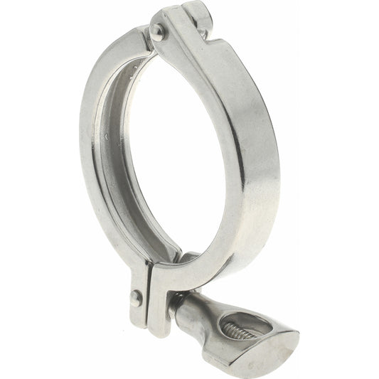 VNE 13MHHM2.5-H Sanitary Stainless Steel Pipe Clamp with Holed Wing Nut 2-1/2", Clamp Connection