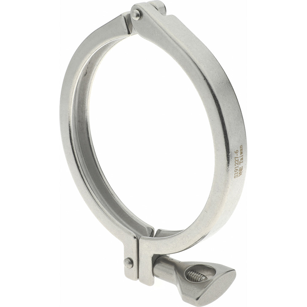 VNE 13MHHM3.0-H Sanitary Stainless Steel Pipe Clamp with Holed Wing Nut 3", Clamp Connection
